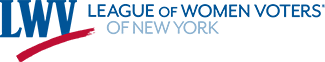 The league of women voters of New York logo.